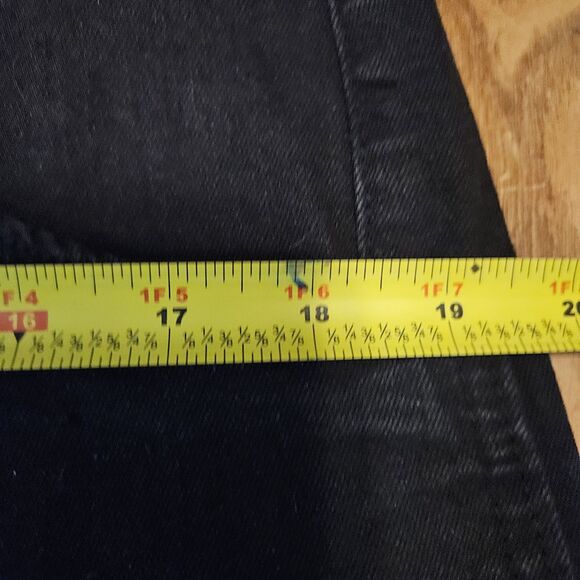 Womens Large Black Button Denim Wide Leg Overalls New - Picture 4 of 7